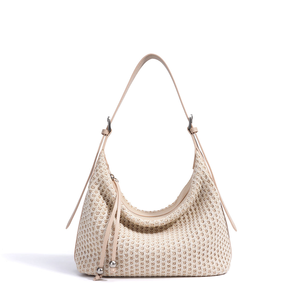 woven shoulder bag with leather straps – AURAXIL