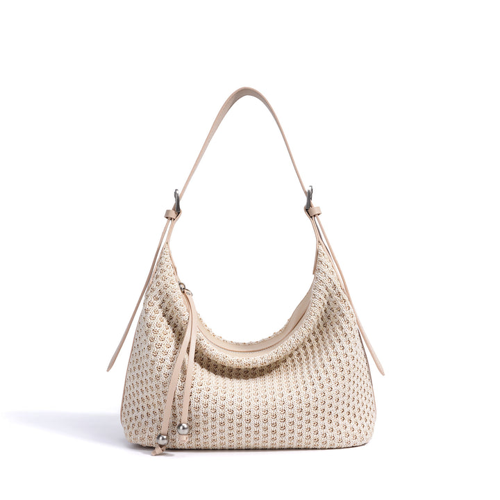woven shoulder bag with leather straps – AURAXIL