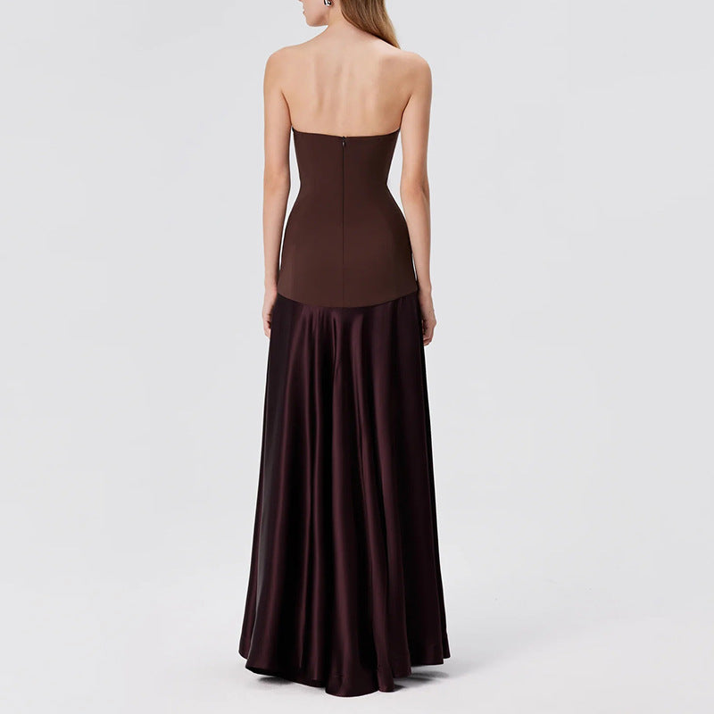 Plissiertes Oberteil mit ausgestellten Ärmeln und Maxirock-Set mit Taillengürtel – Rosiny 