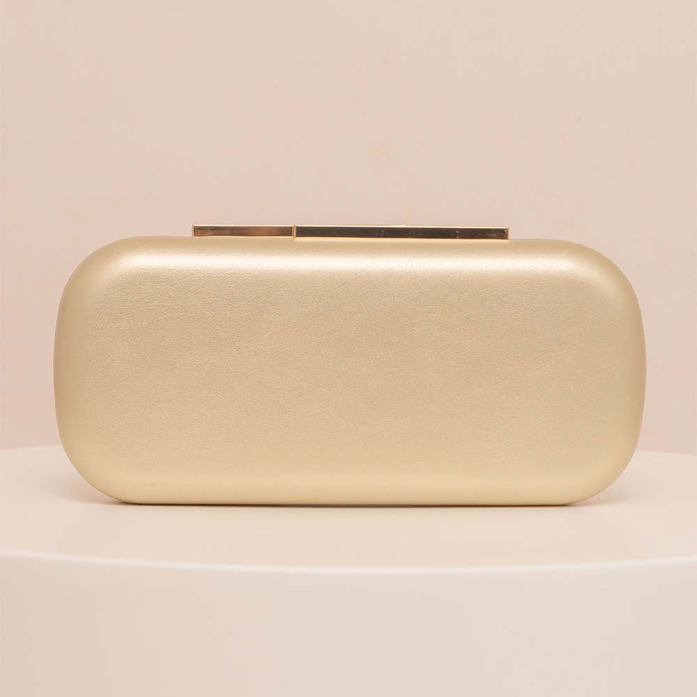 Minimal metallic clutch with smooth finish – GOLDEN