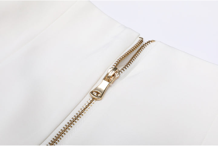 Plissiertes Oberteil mit ausgestellten Ärmeln und Maxirock-Set mit Taillengürtel – Rosiny 