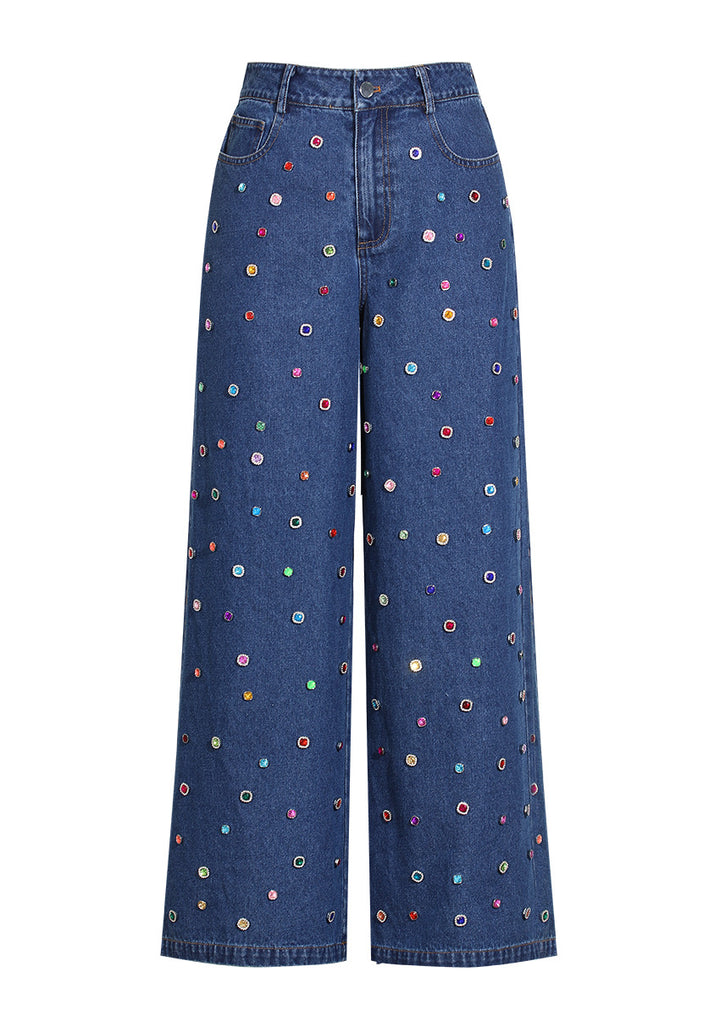 denim set with multicolor crystal embellishments – AURORA
