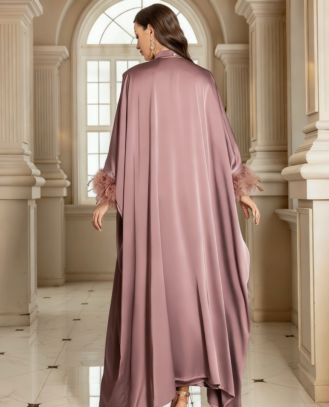 Elegant Long Sleeve Maxi Dress with Defined Waist – SELENE