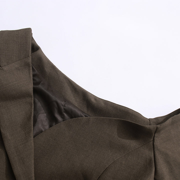 Plissiertes Oberteil mit ausgestellten Ärmeln und Maxirock-Set mit Taillengürtel – Rosiny 