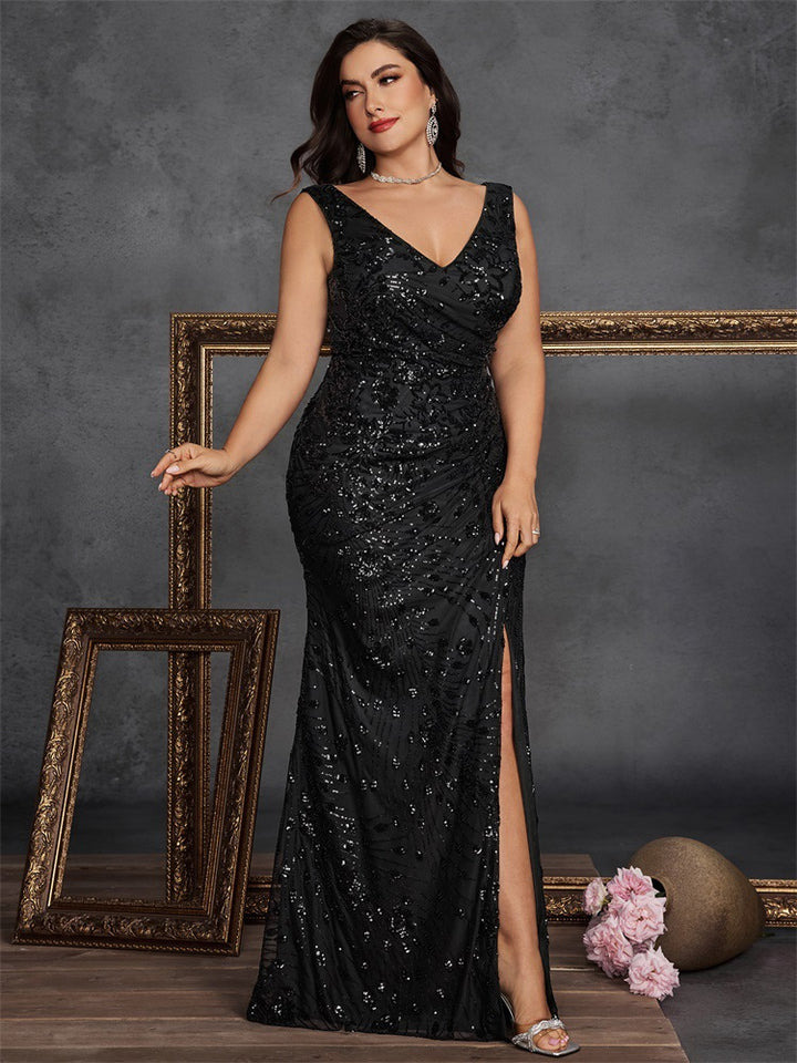 Geplooide top met uitlopende mouwen en maxi-rok set met tailleband – Rosiny 