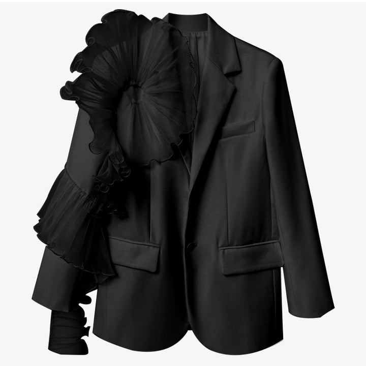 tailored blazer with oversized ruffle sleeve – OPHELIAXIN