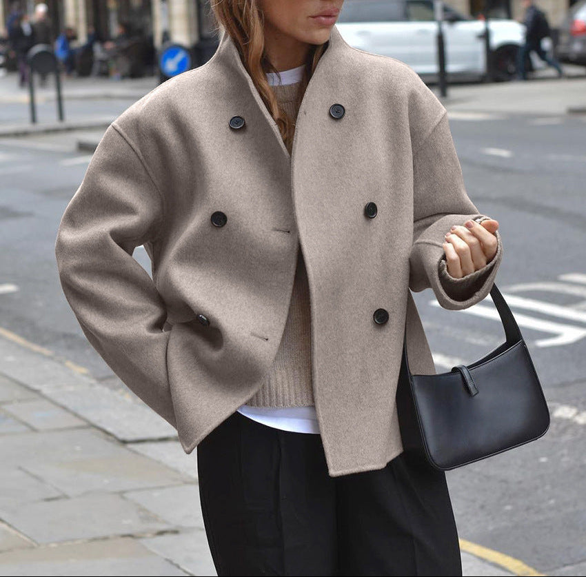 oversized double-breasted wool jacket – HARLOW