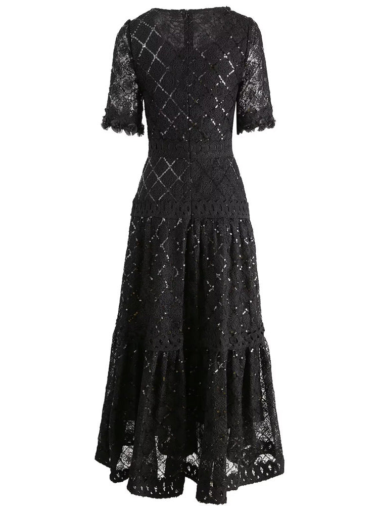 定制喇叭套装，配缎面泡泡袖 - VALENCIA 