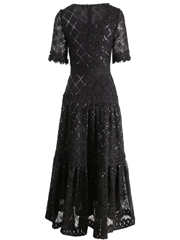 定制喇叭套装，配缎面泡泡袖 - VALENCIA 