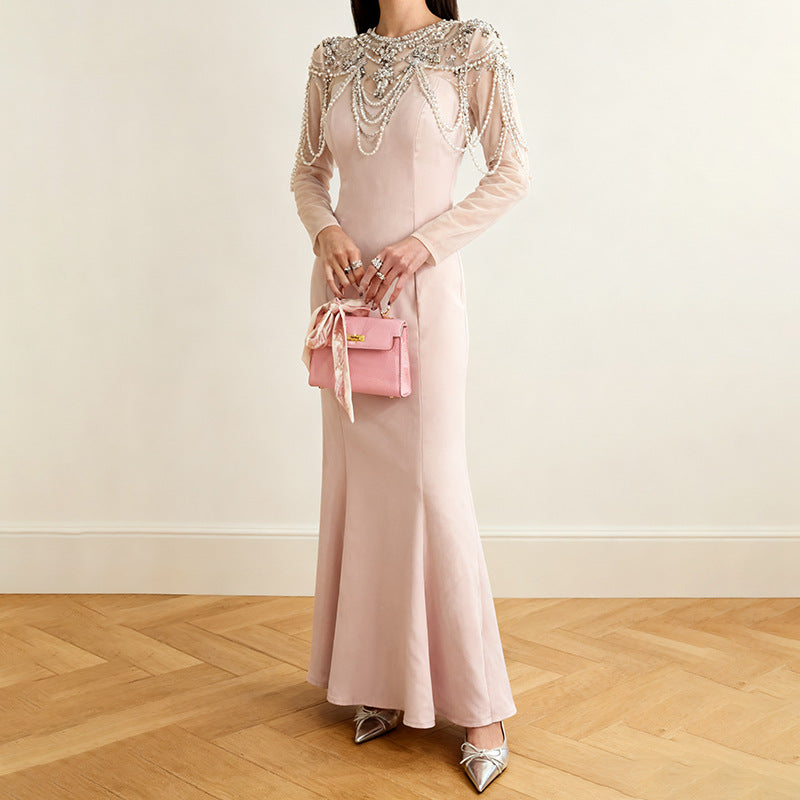 Haut à manches évasées plissées et ensemble jupe longue avec ceinture à la taille – Rosiny 