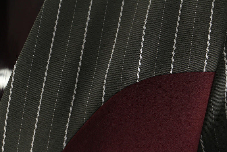 Two-Tone Tailored Long Blazer Coat – VELORA