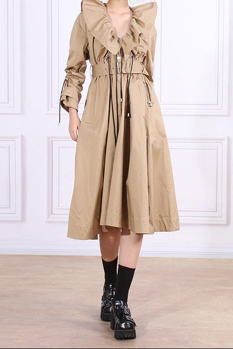 ruffled collar belted trench jacket – MOHAMED