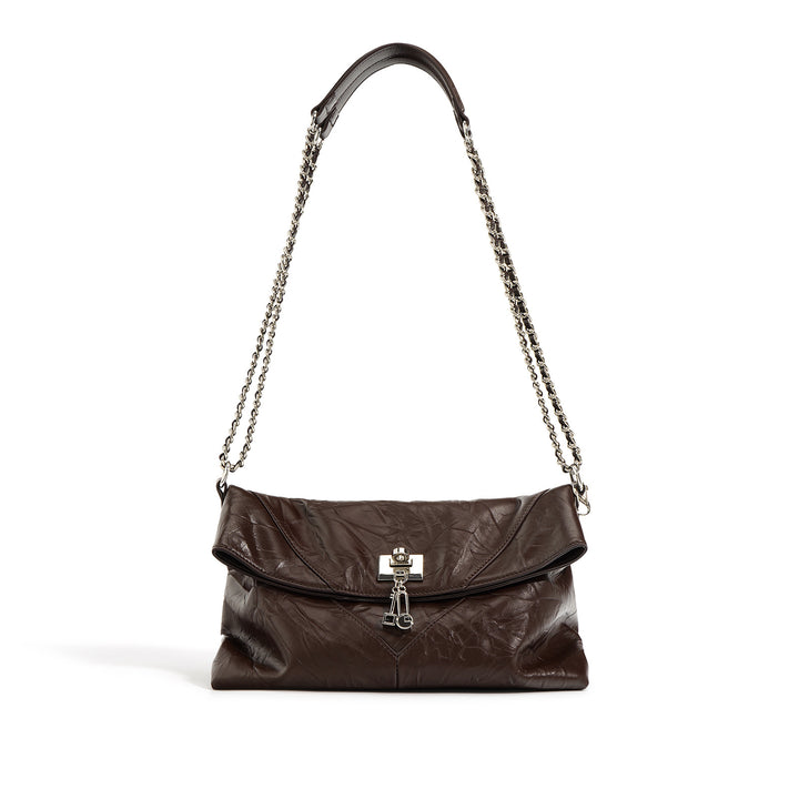 gathered shoulder bag with chain strap - NORA