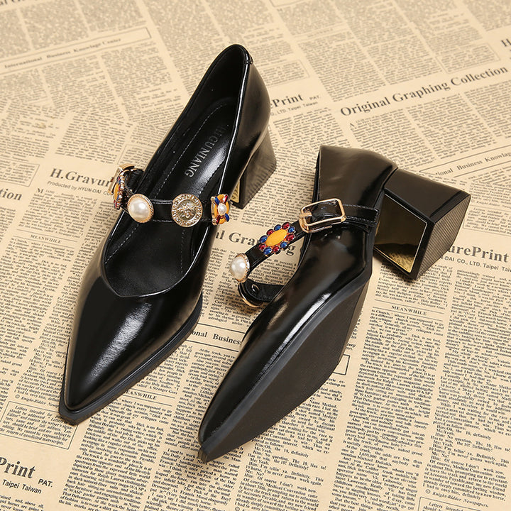 pointed-toe pumps with embellished strap – AURELIANDU