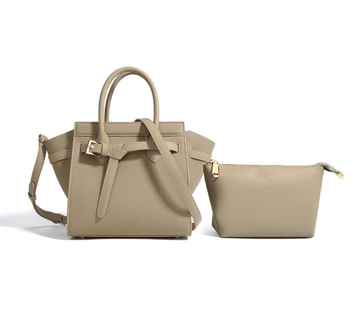 حقيبة يد جلدية منظمة بحزام بإبزيم – أميليافيل