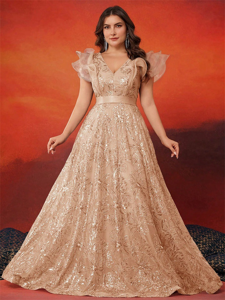 Geplooide top met uitlopende mouwen en maxi-rok set met tailleband – Rosiny 