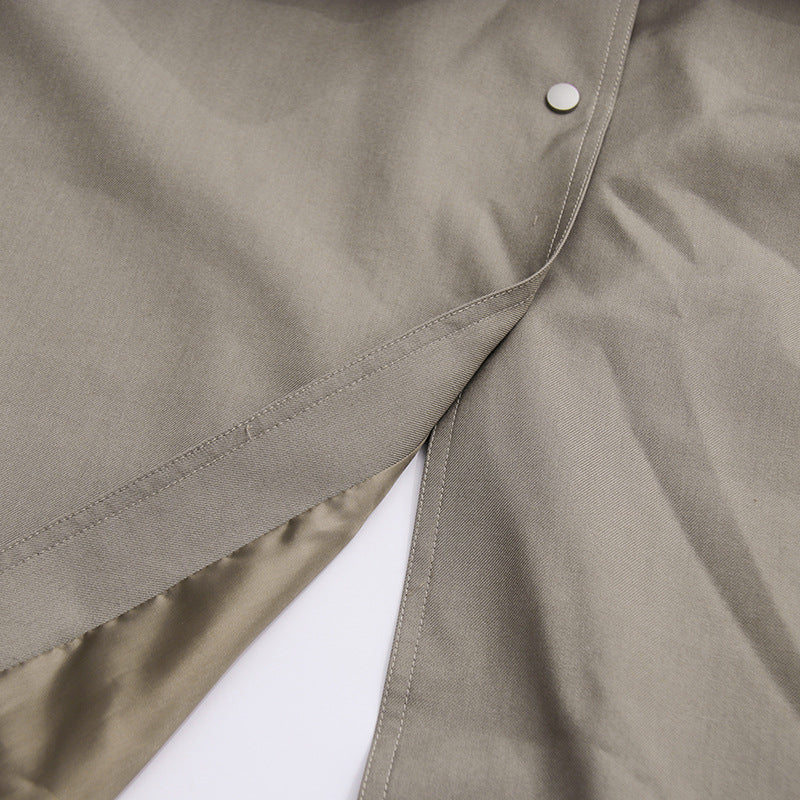 tailored wrap trench dress with belted waist – SANDRA