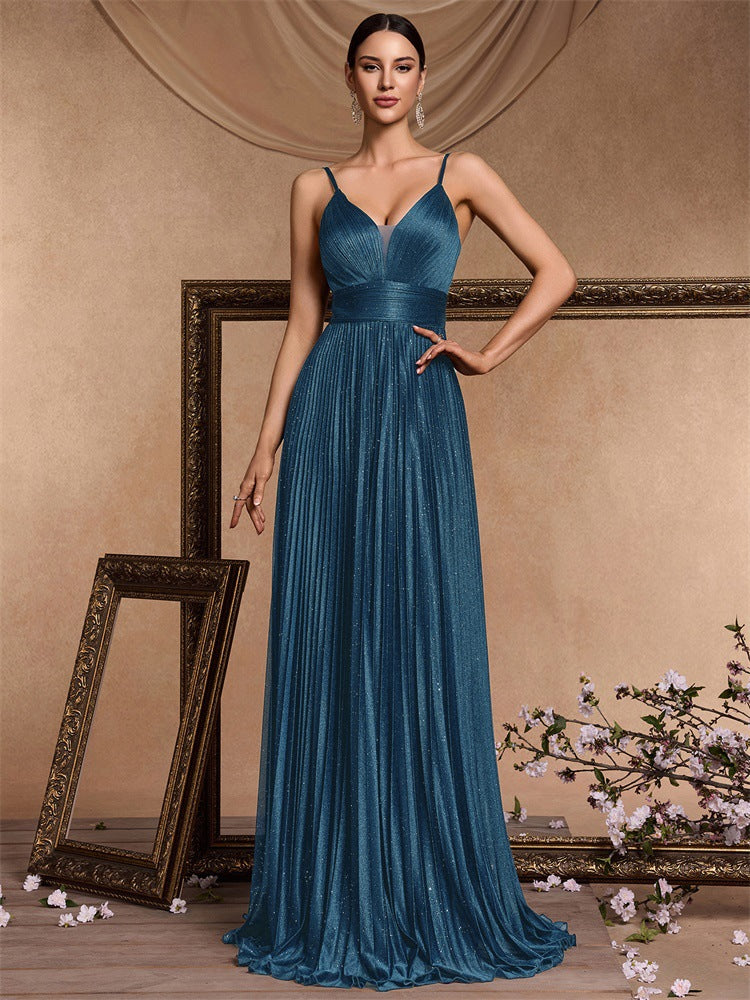 Geplooide top met uitlopende mouwen en maxi-rok set met tailleband – Rosiny 