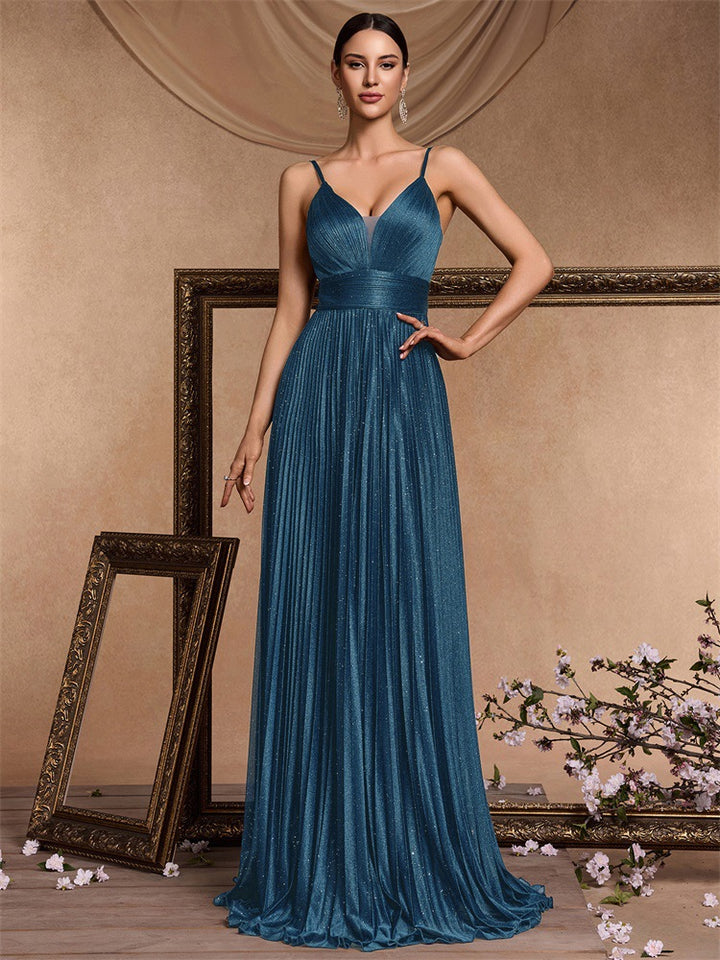 Geplooide top met uitlopende mouwen en maxi-rok set met tailleband – Rosiny 