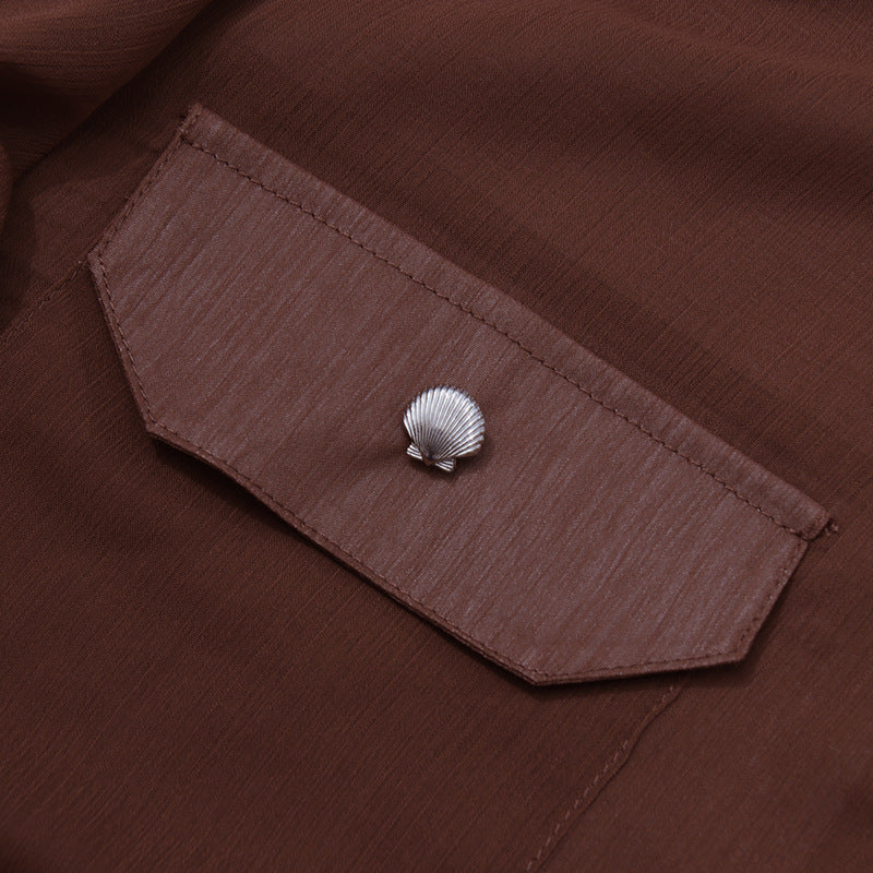 Geplooide top met uitlopende mouwen en maxi-rok set met tailleband – Rosiny 