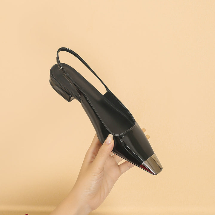 slingback pumps with metallic cap toe – ARYALKI