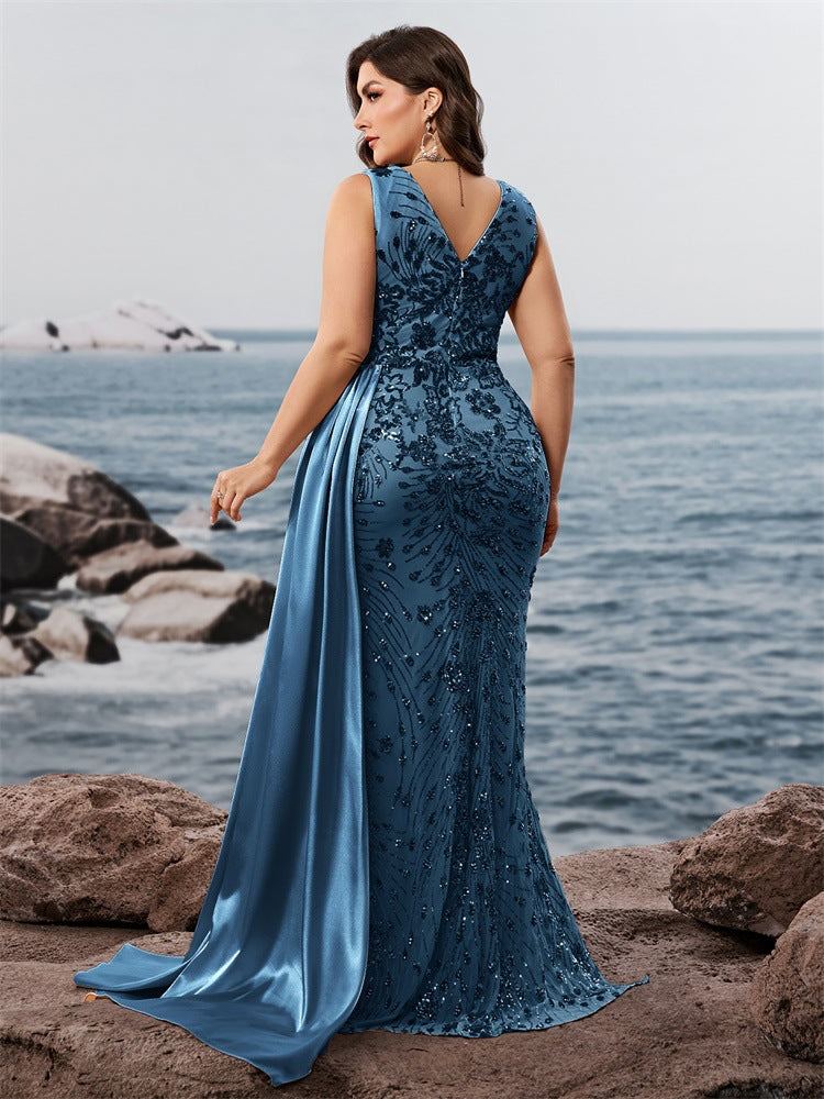 Geplooide top met uitlopende mouwen en maxi-rok set met tailleband – Rosiny 