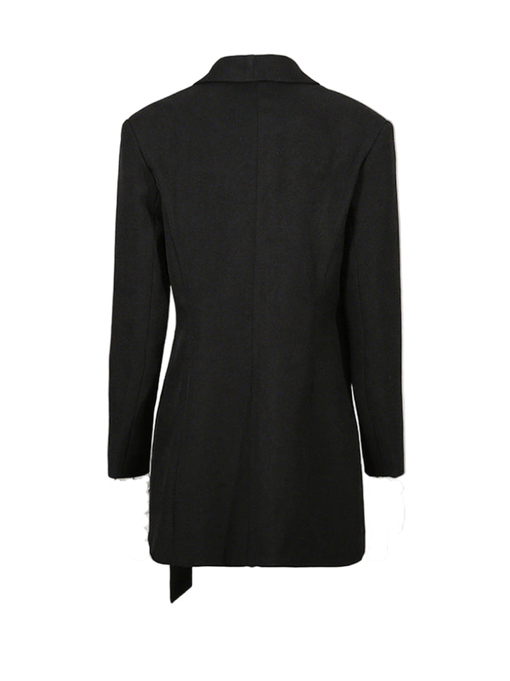 بليزر مزدوج الصدر مع تفاصيل بروش مزخرفة - فيليريب