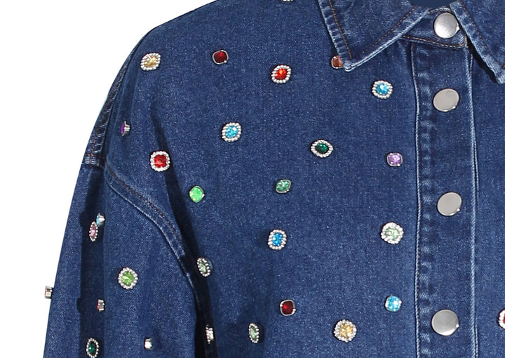 denim set with multicolor crystal embellishments – AURORA