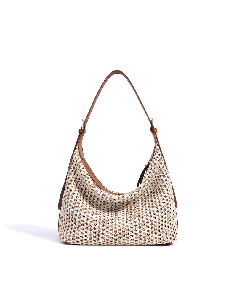 woven shoulder bag with leather straps – AURAXIL