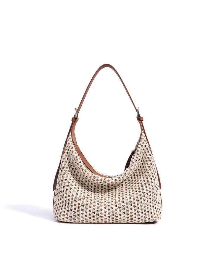 woven shoulder bag with leather straps – AURAXIL