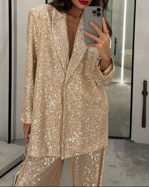 sequined oversized blazer suit – GURORA