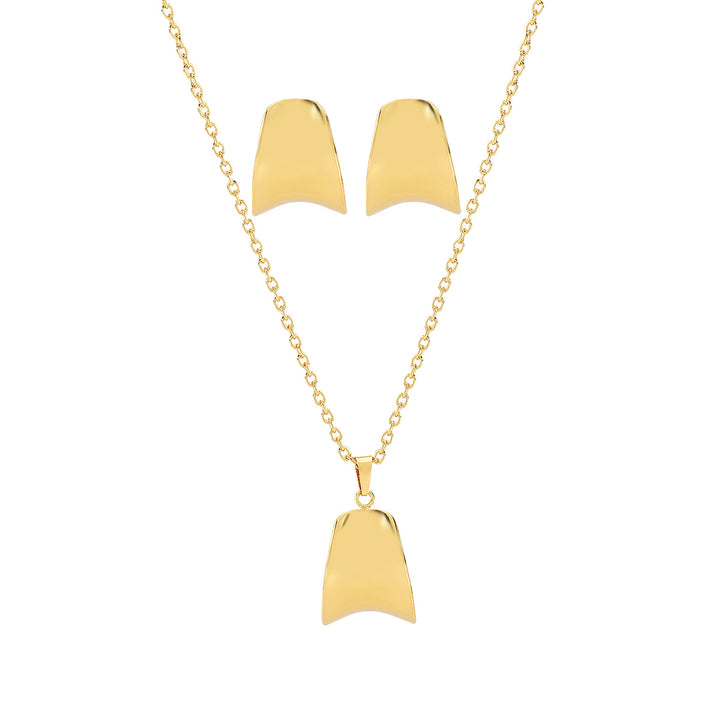 gold-plated geometric pendant jewelry sets in assorted designs – MIRA