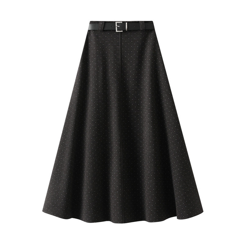 A-line midi skirt with micro-stud detailing – STELLA