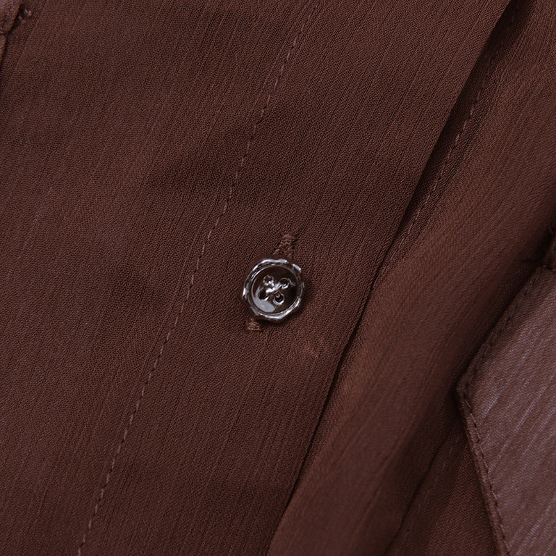 Geplooide top met uitlopende mouwen en maxi-rok set met tailleband – Rosiny 