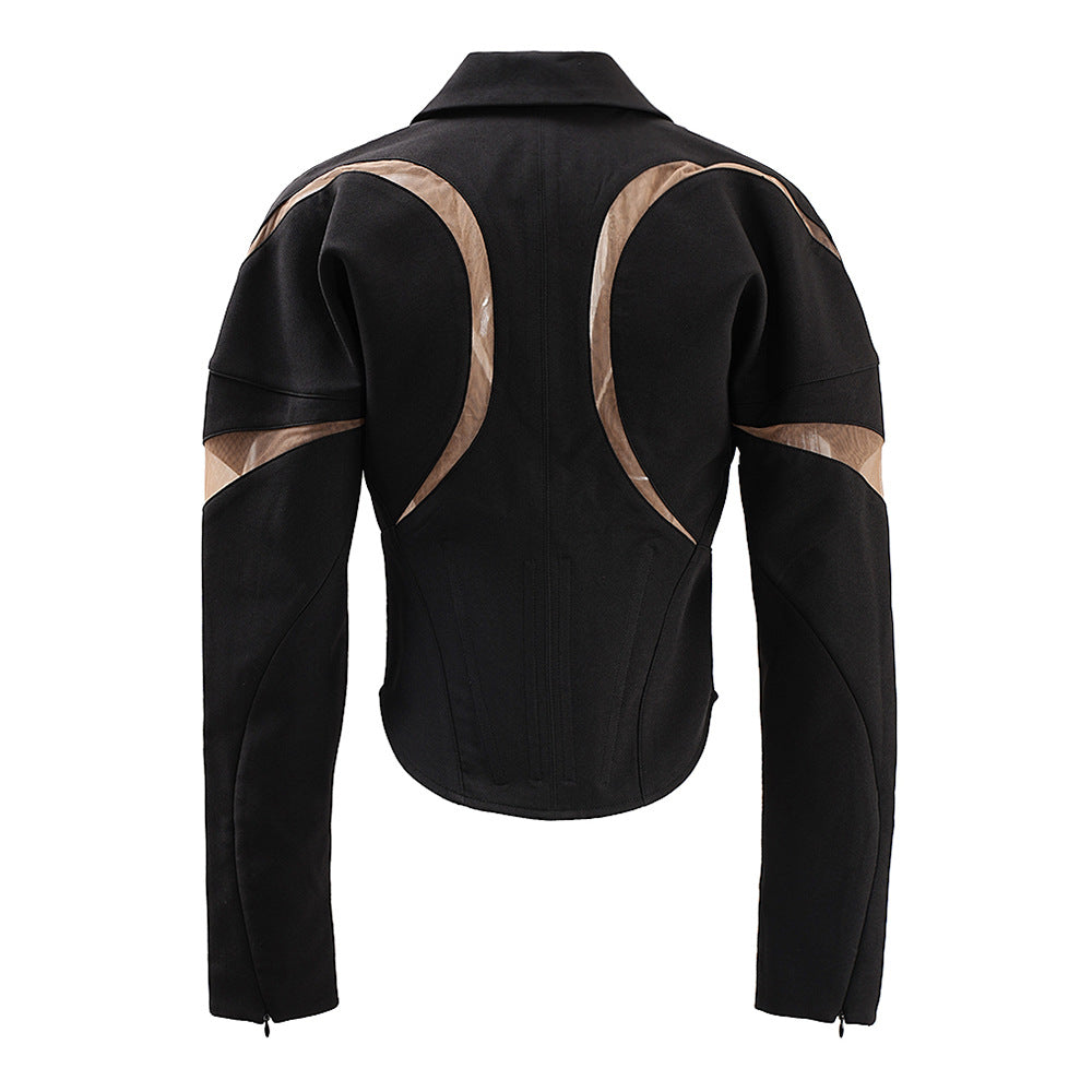 tailored jacket with sheer cutout panels – VEGADI