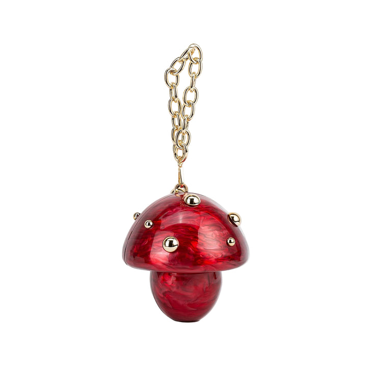 sculpted mushroom resin clutch with gold chain – FUNGI