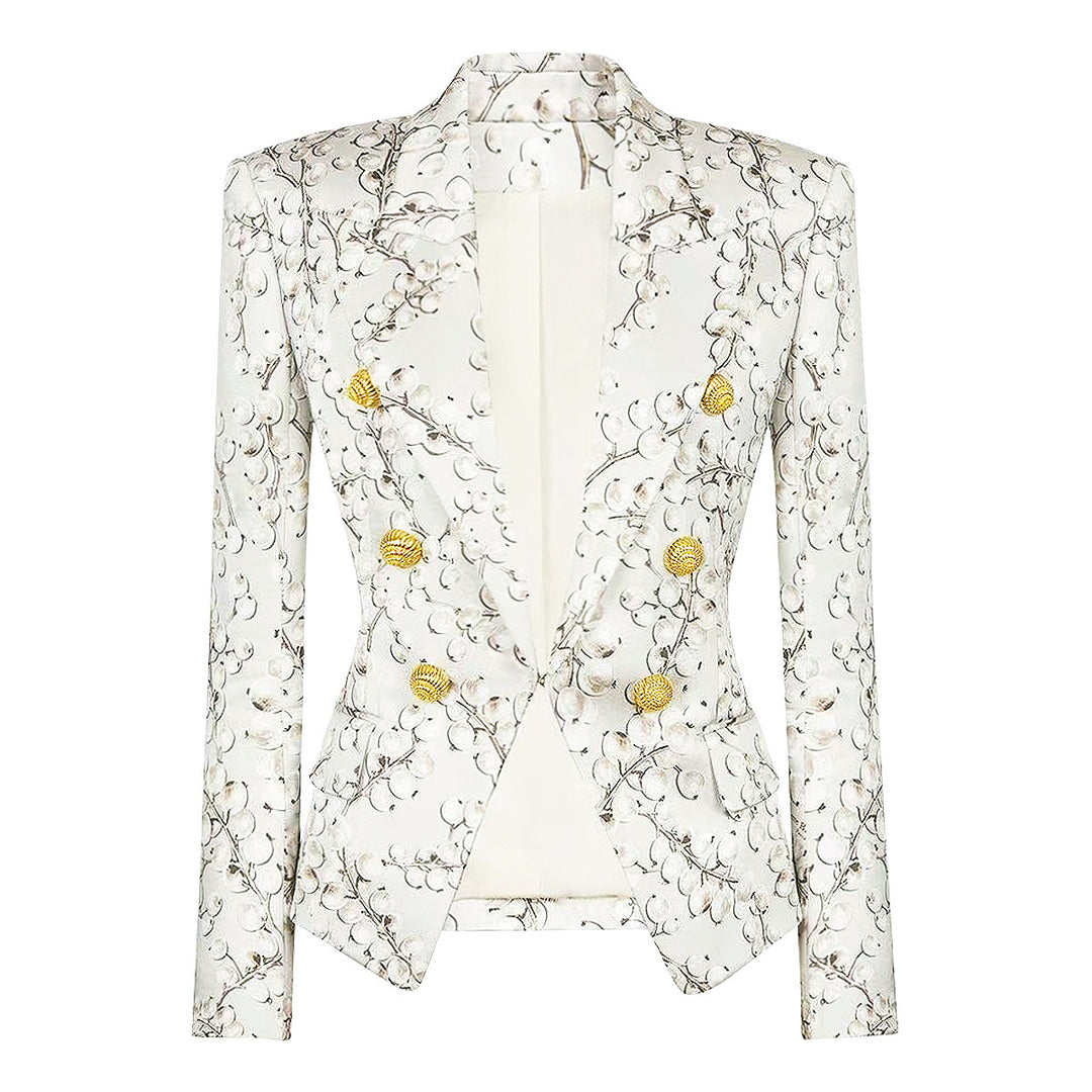 بليزر ساتان مزهر بأزرار ذهبية – سيرافينا