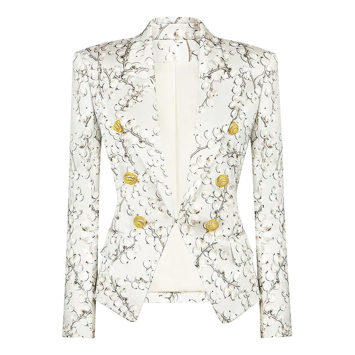 بليزر ساتان مزهر بأزرار ذهبية – سيرافينا