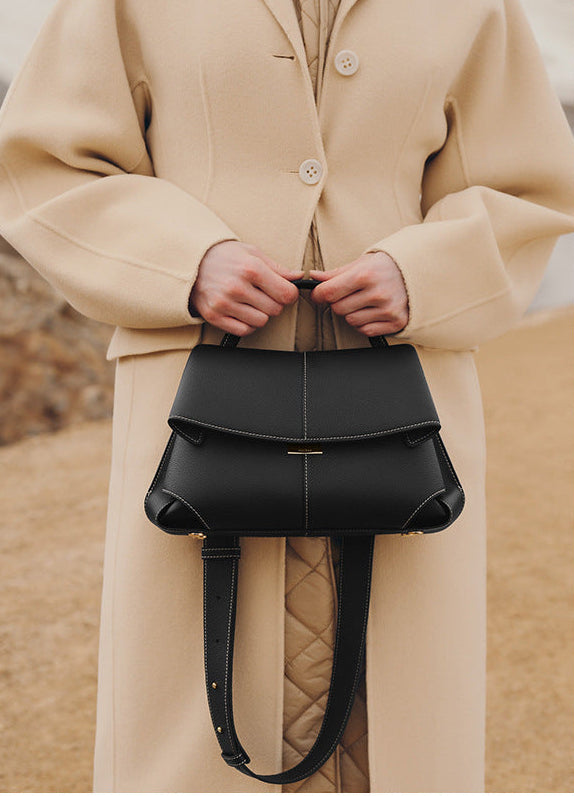 حقيبة يد من جلد الغزال المتين بمقابض علوية - زيادة