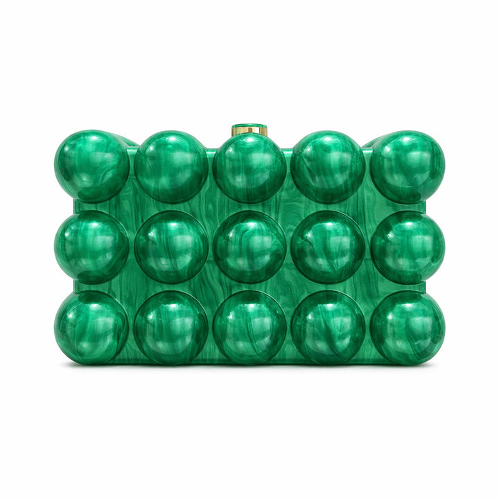 embossed bubble-effect box clutch – VERDE