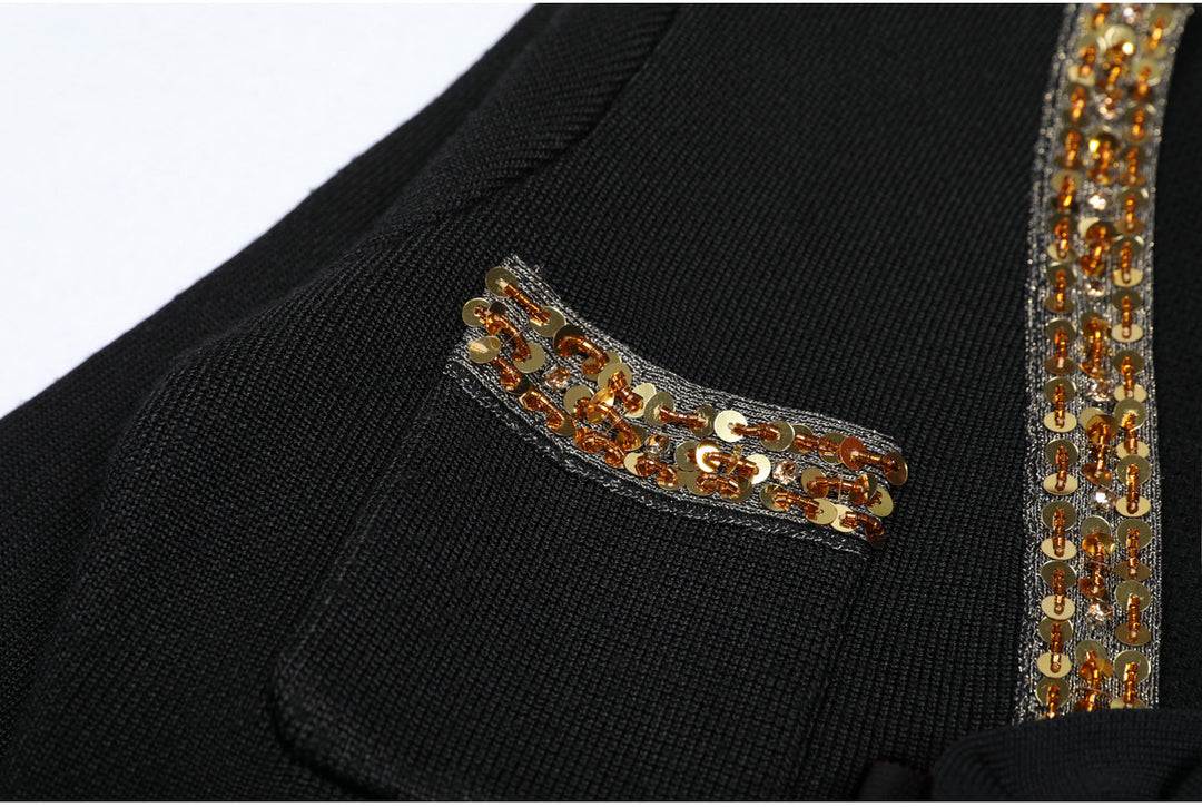 Geplooide top met uitlopende mouwen en maxi-rok set met tailleband – Rosiny 