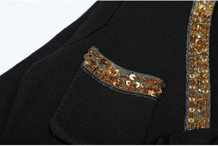 Geplooide top met uitlopende mouwen en maxi-rok set met tailleband – Rosiny 