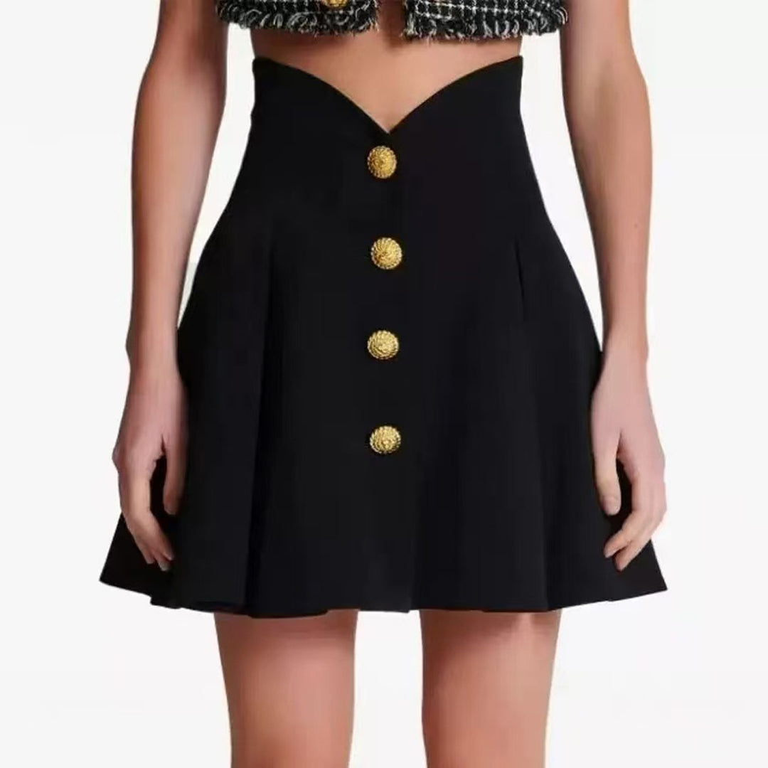 Plissiertes Oberteil mit ausgestellten Ärmeln und Maxirock-Set mit Taillengürtel – Rosiny 