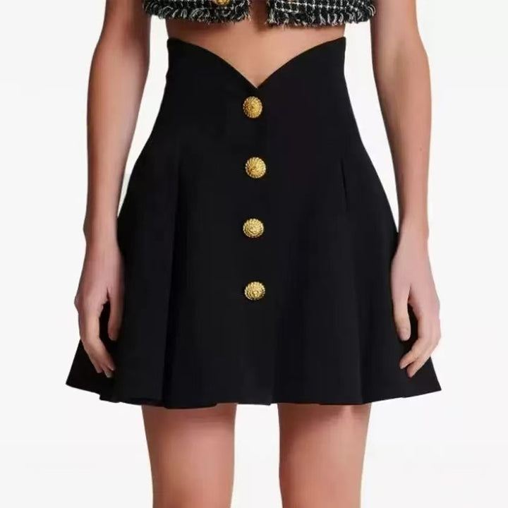 Plissiertes Oberteil mit ausgestellten Ärmeln und Maxirock-Set mit Taillengürtel – Rosiny 