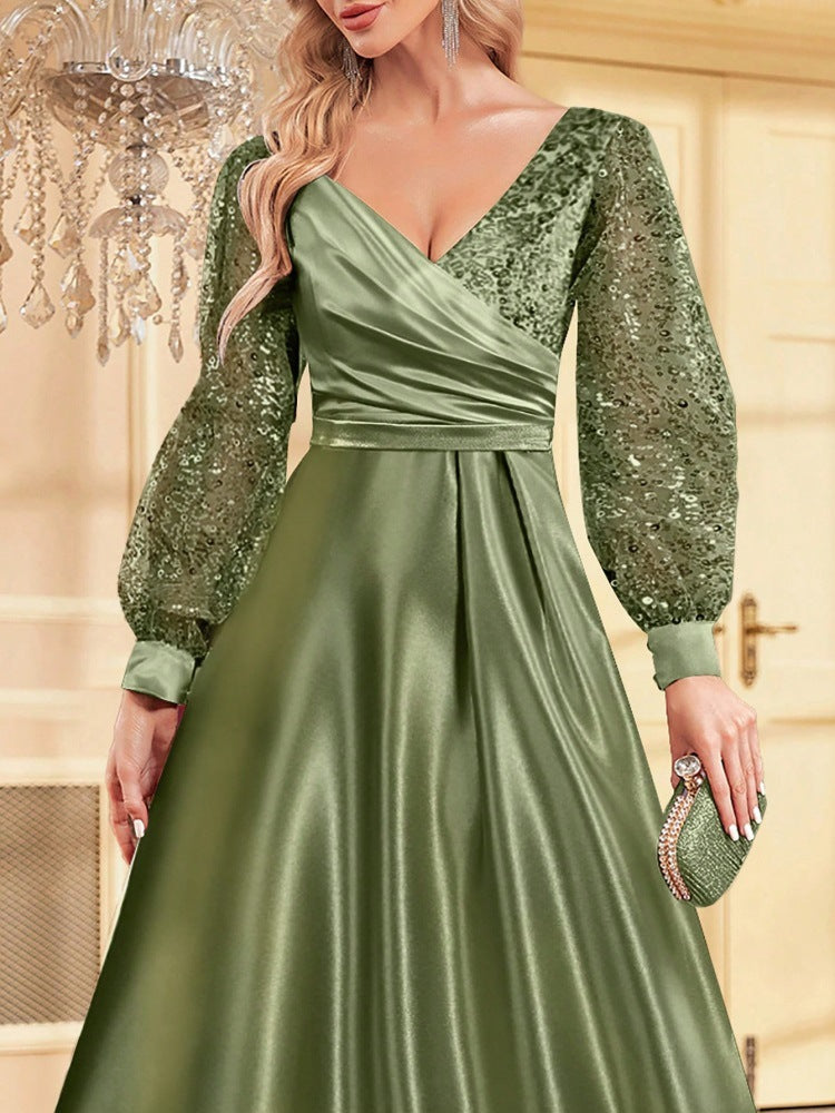 فستان بأكمام منفوخة من الترتر – سيلين