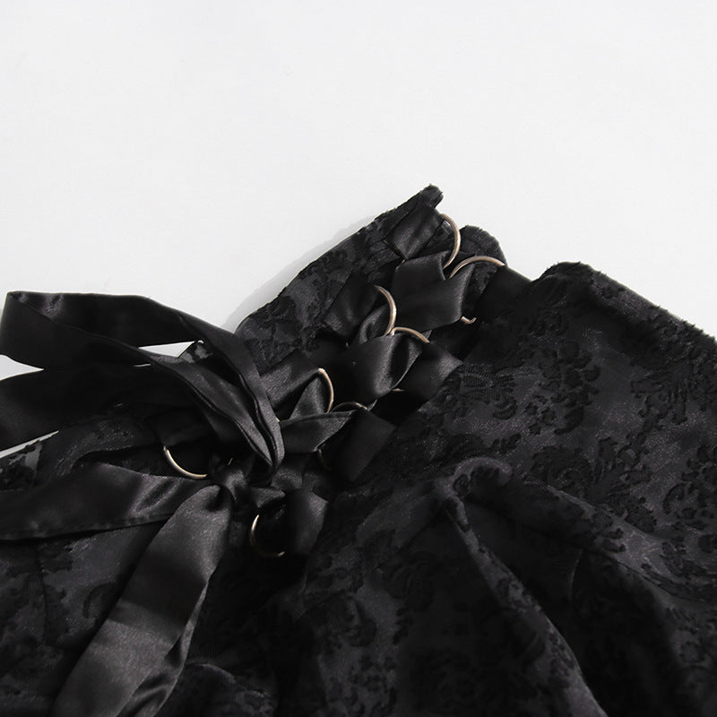 كورسيه دانتيل وتنورة غير متساوية الأطراف مع ربطة شريطية - سيرافينا