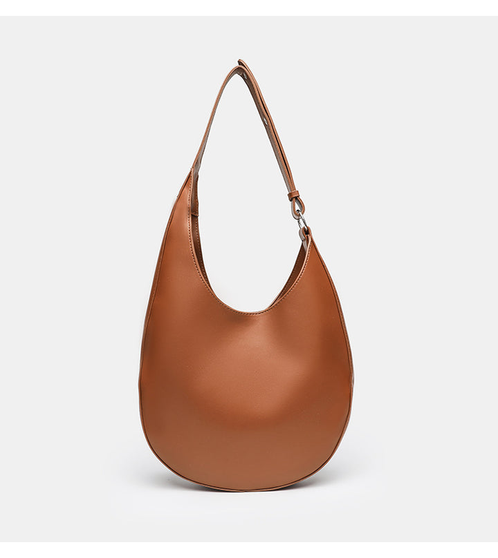 smooth leather crescent shoulder bag – LUNA