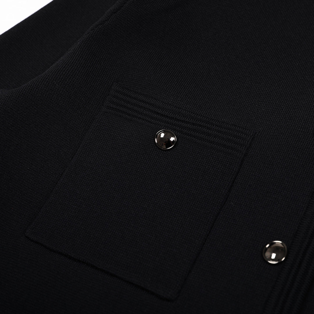 cropped cardigan jacket with pearl-embellished collar - ELLAZ