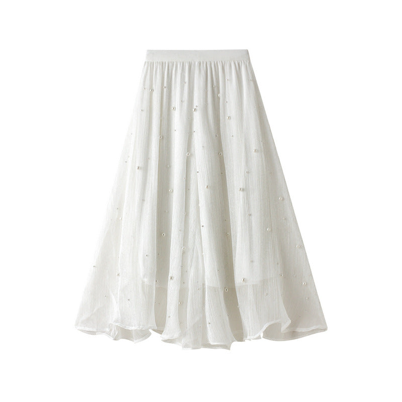 embellished tulle A-line midi skirt – MOONLIT