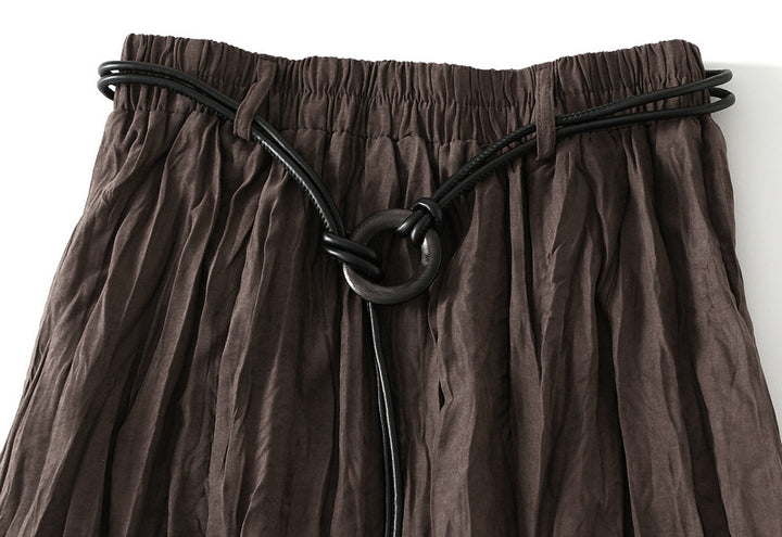 textured maxi skirt with adjustable rope belt – MARLOWE